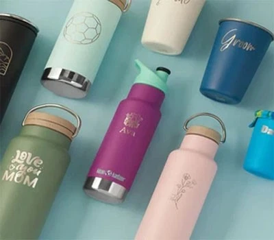 Laser engraving on stainless steel cups and bottles
