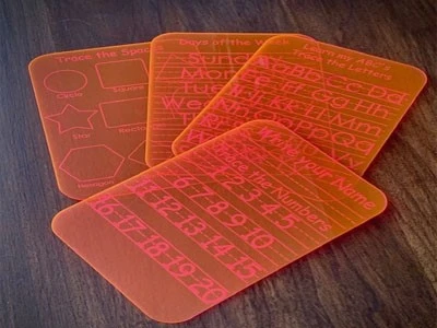 Marking information on acrylic cards Marking information on acrylic cards